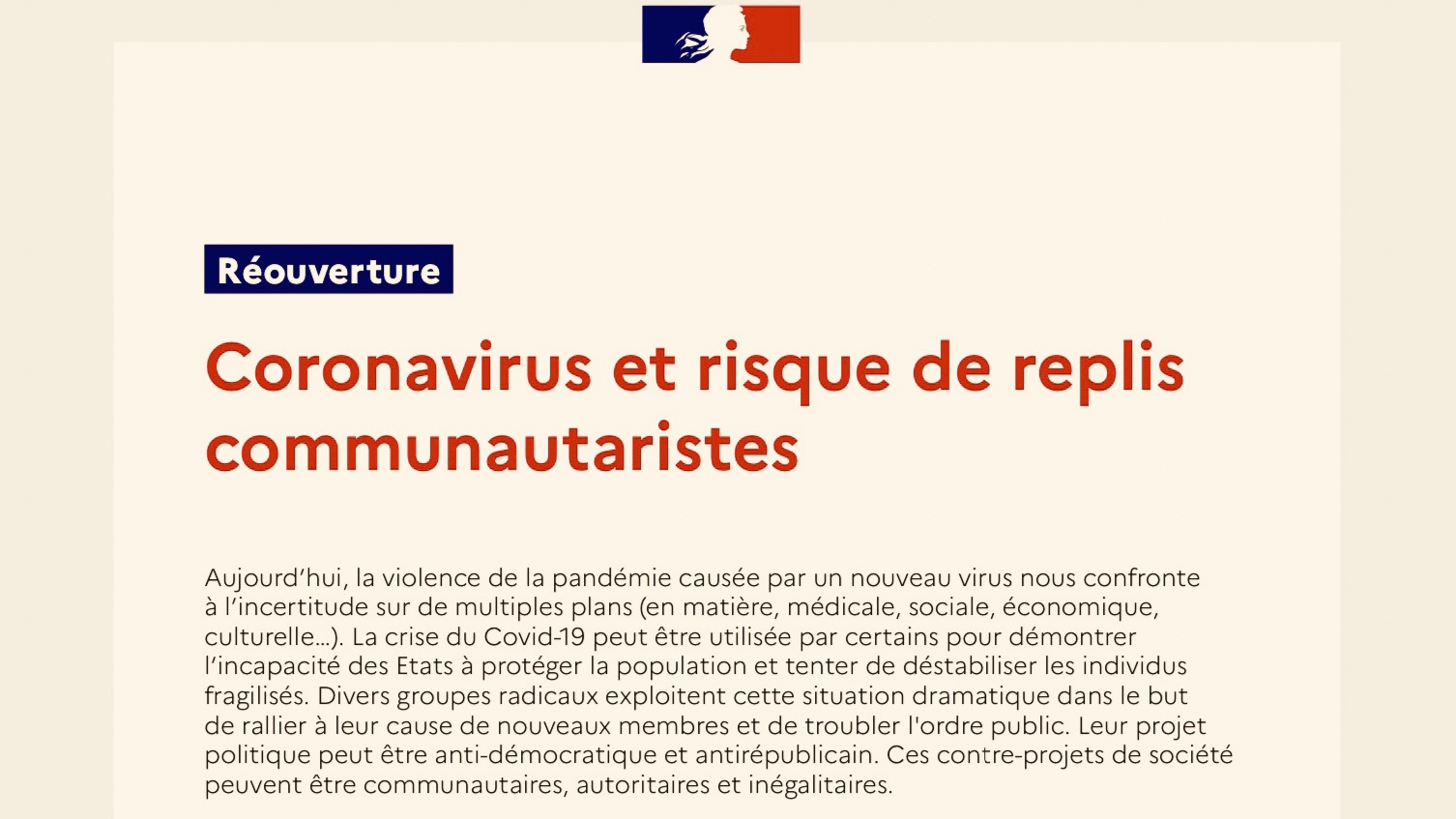 Communautarisme : Lire le document original du ministère français de l’éducation nationale