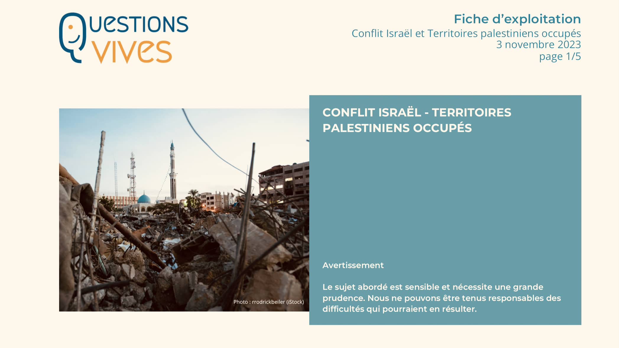 Belgique : Les dessous d’une fiche (pas très) pédagogique sur le conflit israélo-palestinien !